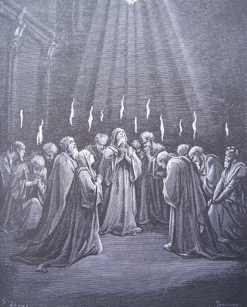Les disciples recevant le Saint-Esprit