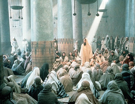 Jésus prêchant dans un temple