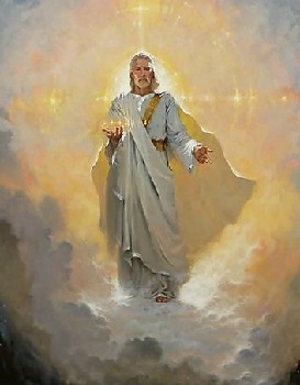 Jesus sur les nuées du ciel, revient en Seigneur pour regner