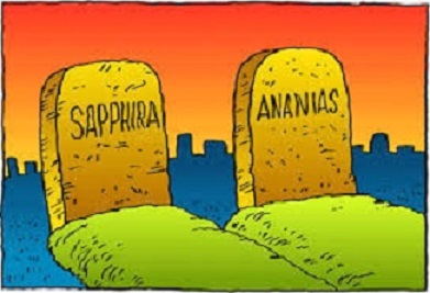 Dessin représentant les tombes d'Ananias et Saphira