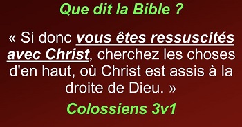 Texte bible : Vous êtes ressuscités avec Christ