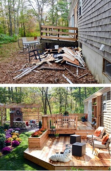un jardin laissé à l’abandon et le même bien entretenu