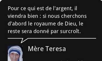 une citation de mère Teresa