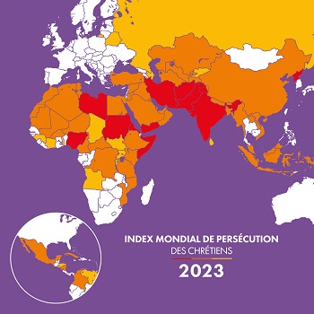 Carte des pays où les Chrétiens sont plus ou moins persécutés
