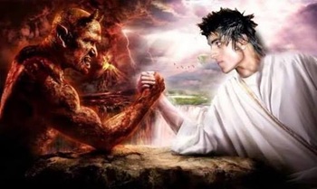 un humain résiste au diable