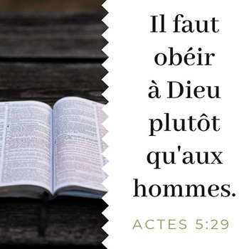 un Texte qui parle d’obéir à Dieu