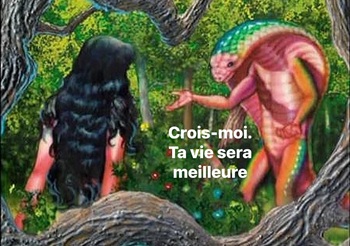 le serpent ancien se tenait debout comme un homme et parlait